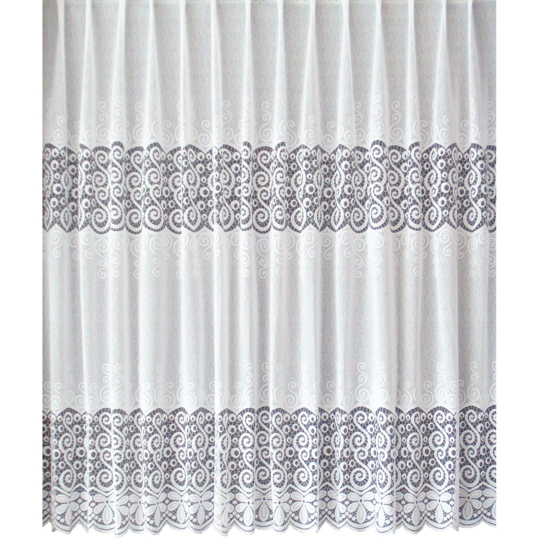 Perdea Trei Stejari, model 51257, uni, 350 x 180 cm, alba